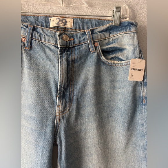 We The Free People Blue Raw Hem High Rise Vixen Cigarette Denim Jeans 29 nwt - Picture 3 of 5